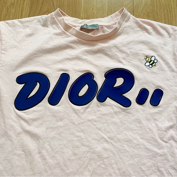 Christian Dior X KAWS Graphic Tee Pink T-Shirt Kim Jones L - Picture 5 of 9